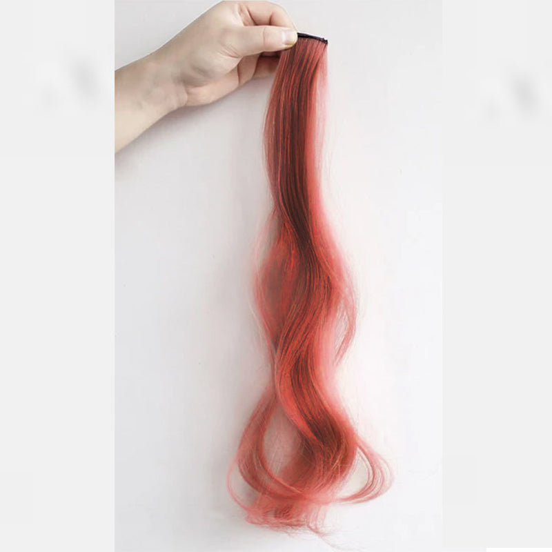 Dazzling Highlights: Long Curly Hairpiece for Women - 5 Vibrant Colors, Hanging Ear Design