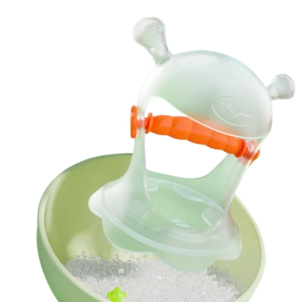 Silicone Infant Teether Mitten - Newborn Baby Silicone Teether Cartoon Shape Teething Gloves Toy for Baby Chew Toys - Orange - Shop N Save