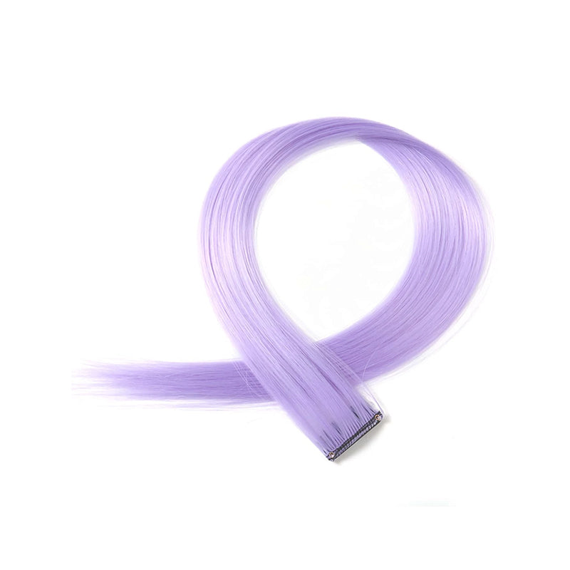 Long Straight Women colorful Synthetic Clip In Hair Extension purple