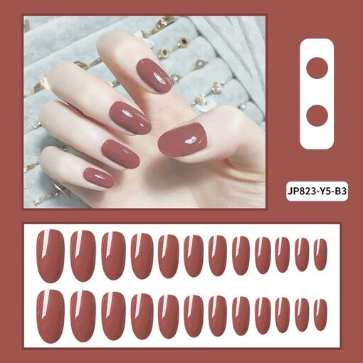 Maroon Artificial False Nails - Set of 24pcs - Shop N Save