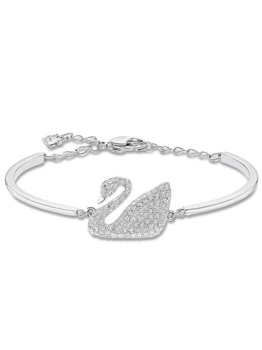 CZ Swan Jewelry Set - Silver Plated Bracelet Earrings Ring Ensemble. - Shop N Save