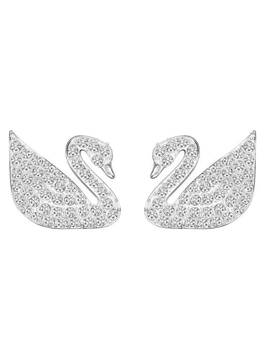 CZ Swan Jewelry Set - Silver Plated Bracelet Earrings Ring Ensemble. - Shop N Save