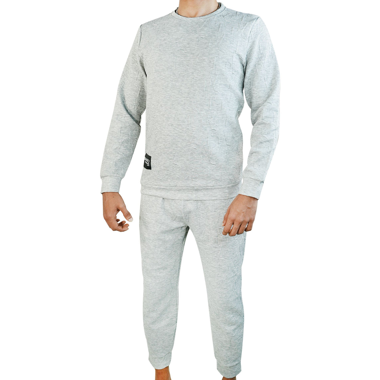 Grey Men's Tracksuit Long Sleeve Pullover Jogging Track Suit Athletic Casual