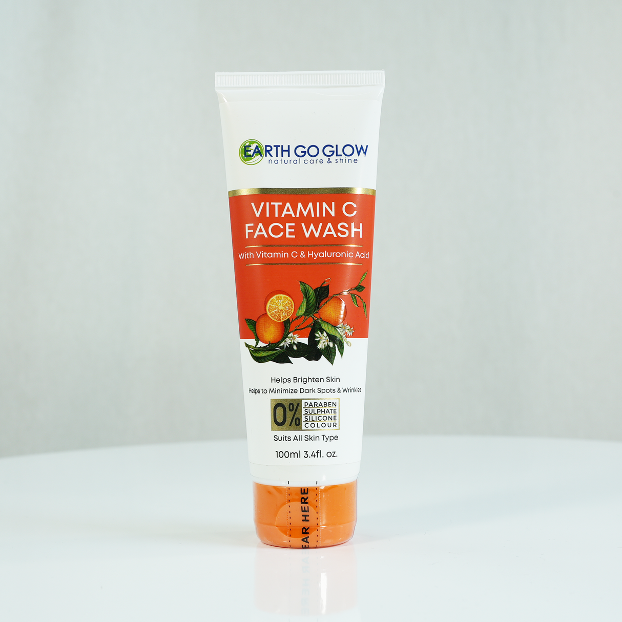 EARTH GO GLOW VITAMIN C FACE WASH FOR SKIN BRIGHTENING (100ml) - Shop N Save