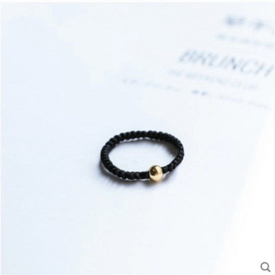 Lucky Rope Braided Couple Ring For Men Women Charm Black
