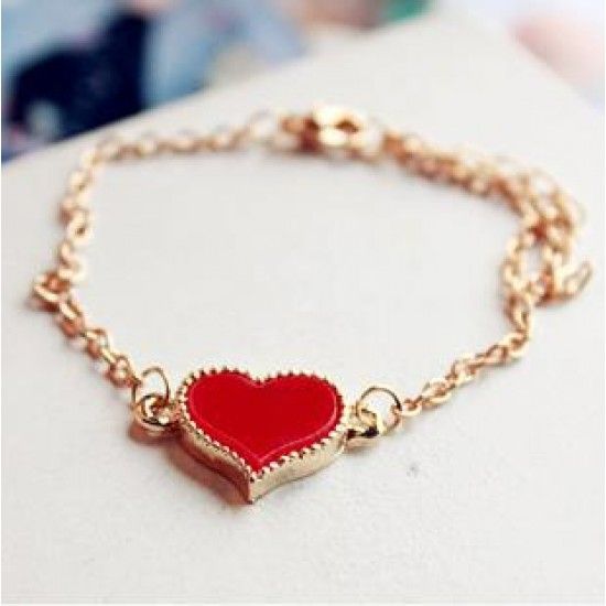 Trendy Hot Heart Bracelets For Women Girls - Red