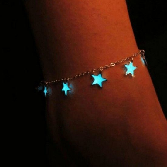 Five-pointed Star Tassel Anklet Bracelet - Blue Star