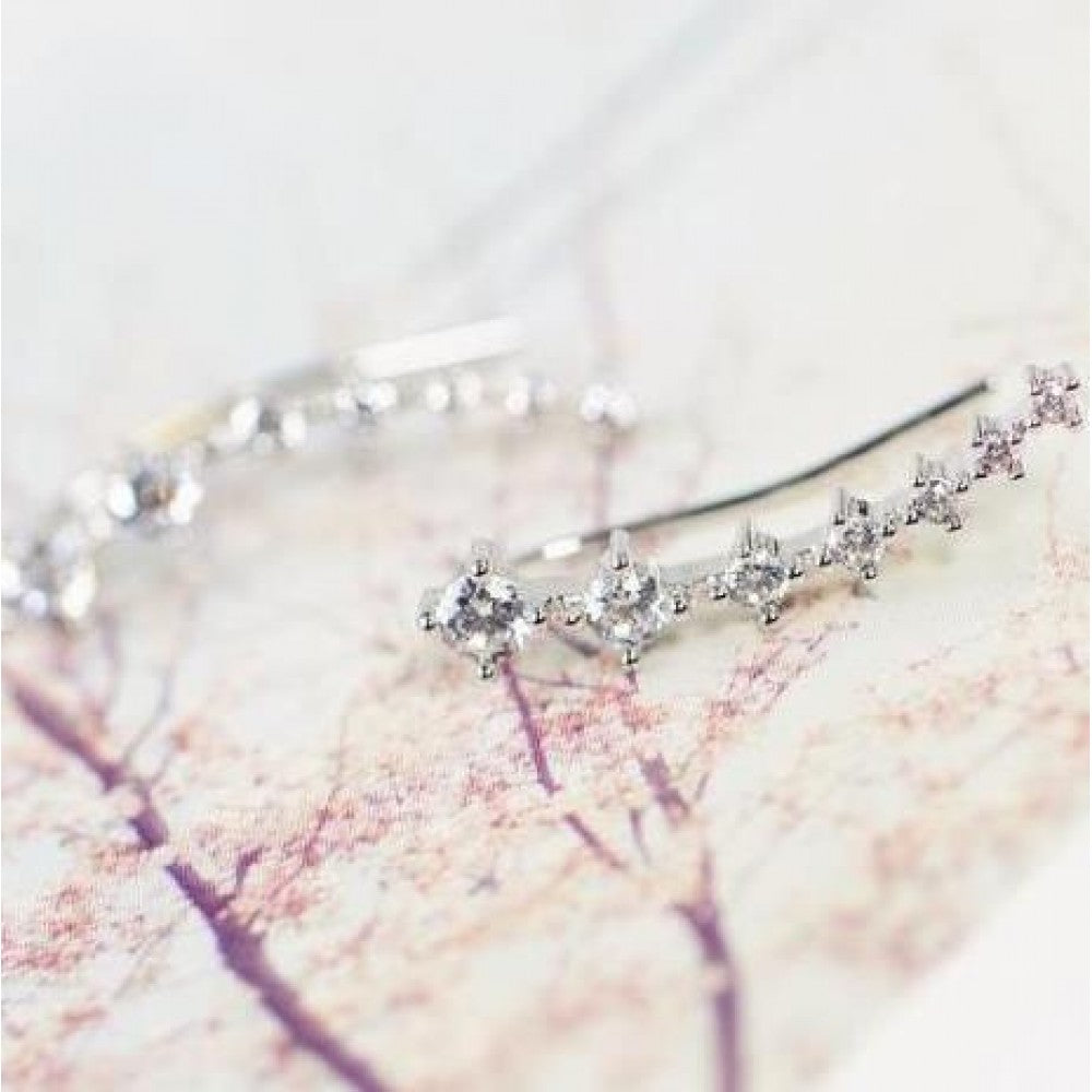 Zircon Earrings For Women Girl Accessories Jewelry - Silver