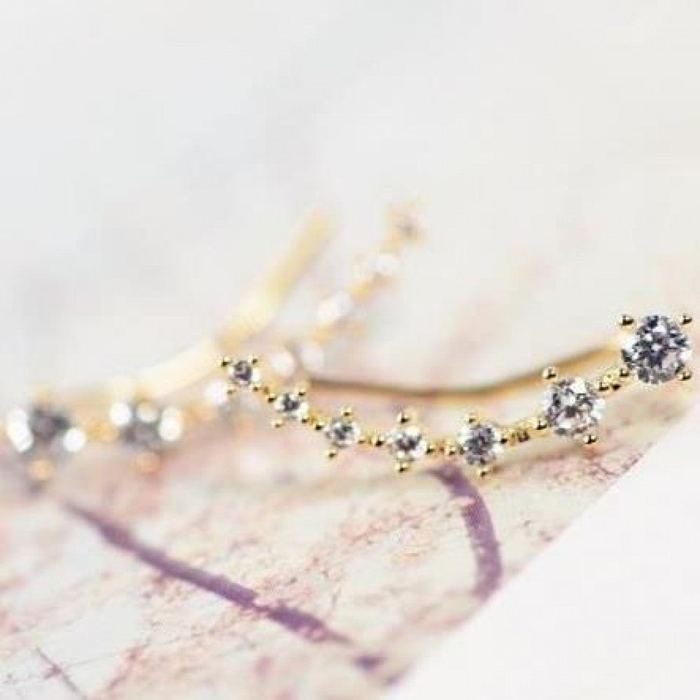 Zircon Earrings For Women Girl Accessories Jewelry - Golden