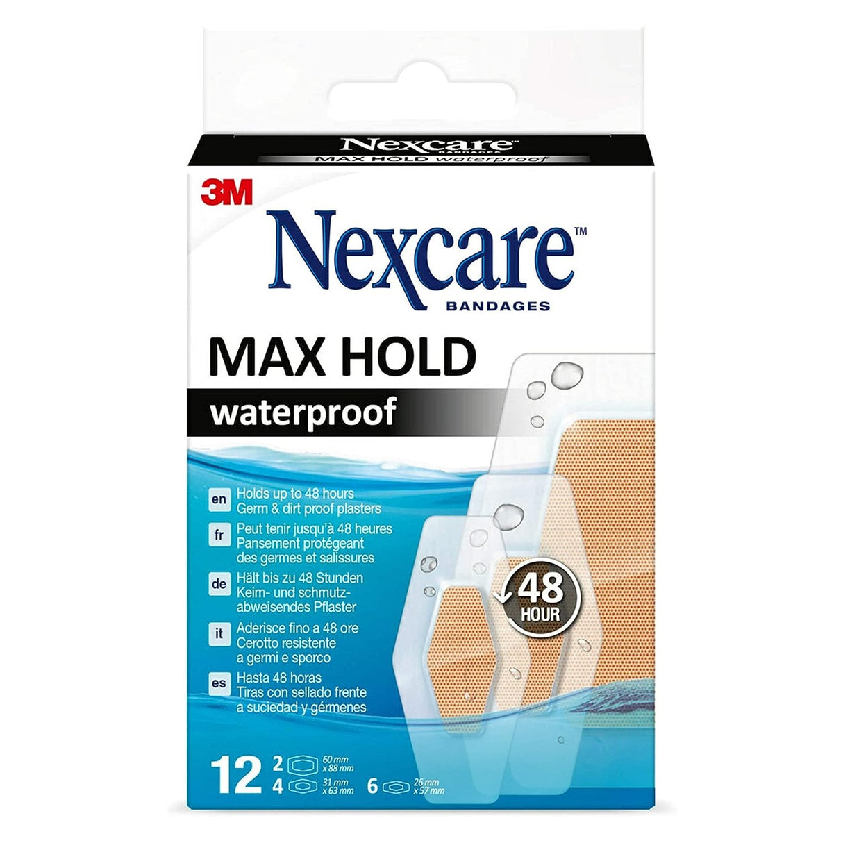Nexcare N0612ASM Max Hold wtprf 12/PK