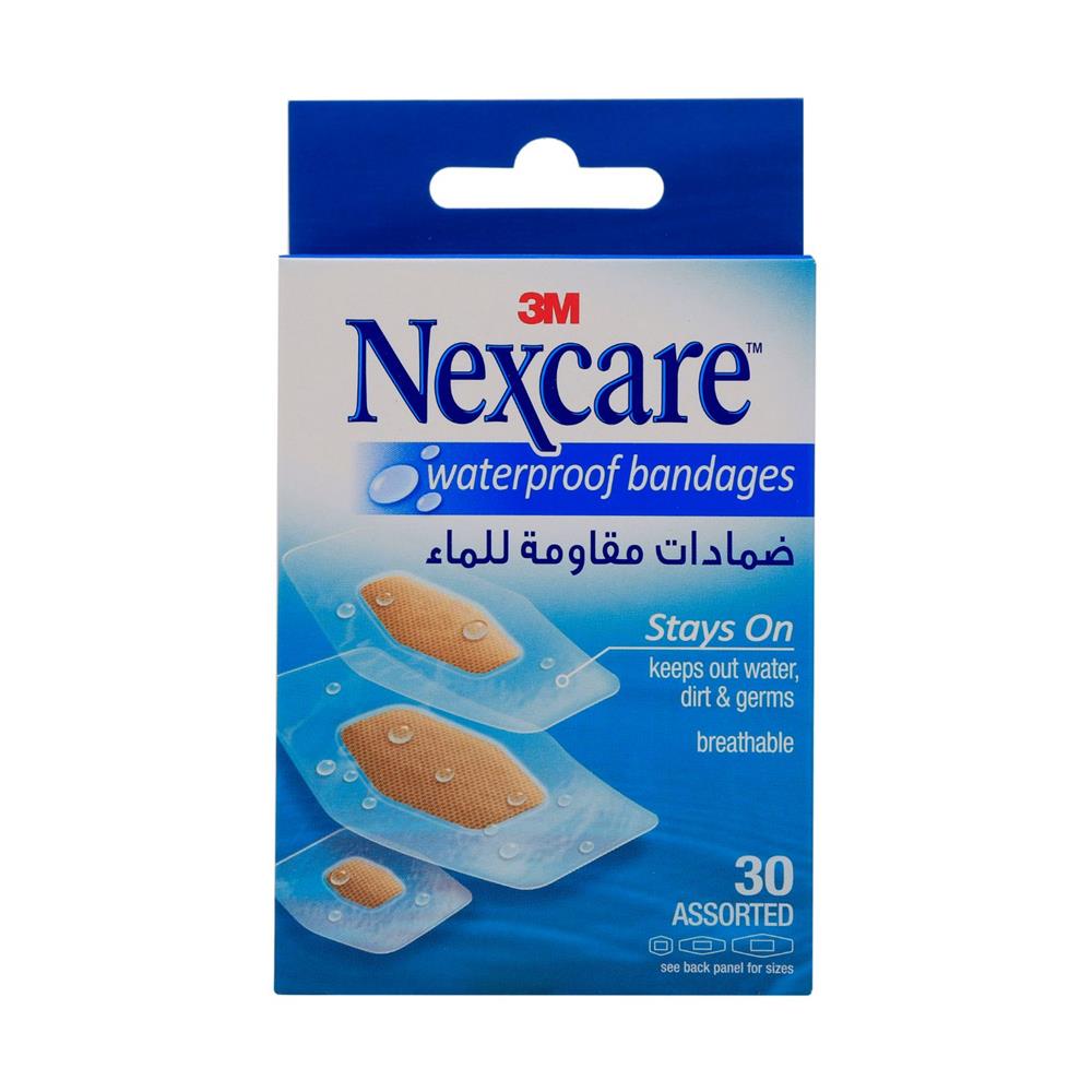 Nexcare™ 588-30D Absolute Waterproof Bandages, Assorted, 30 per Box