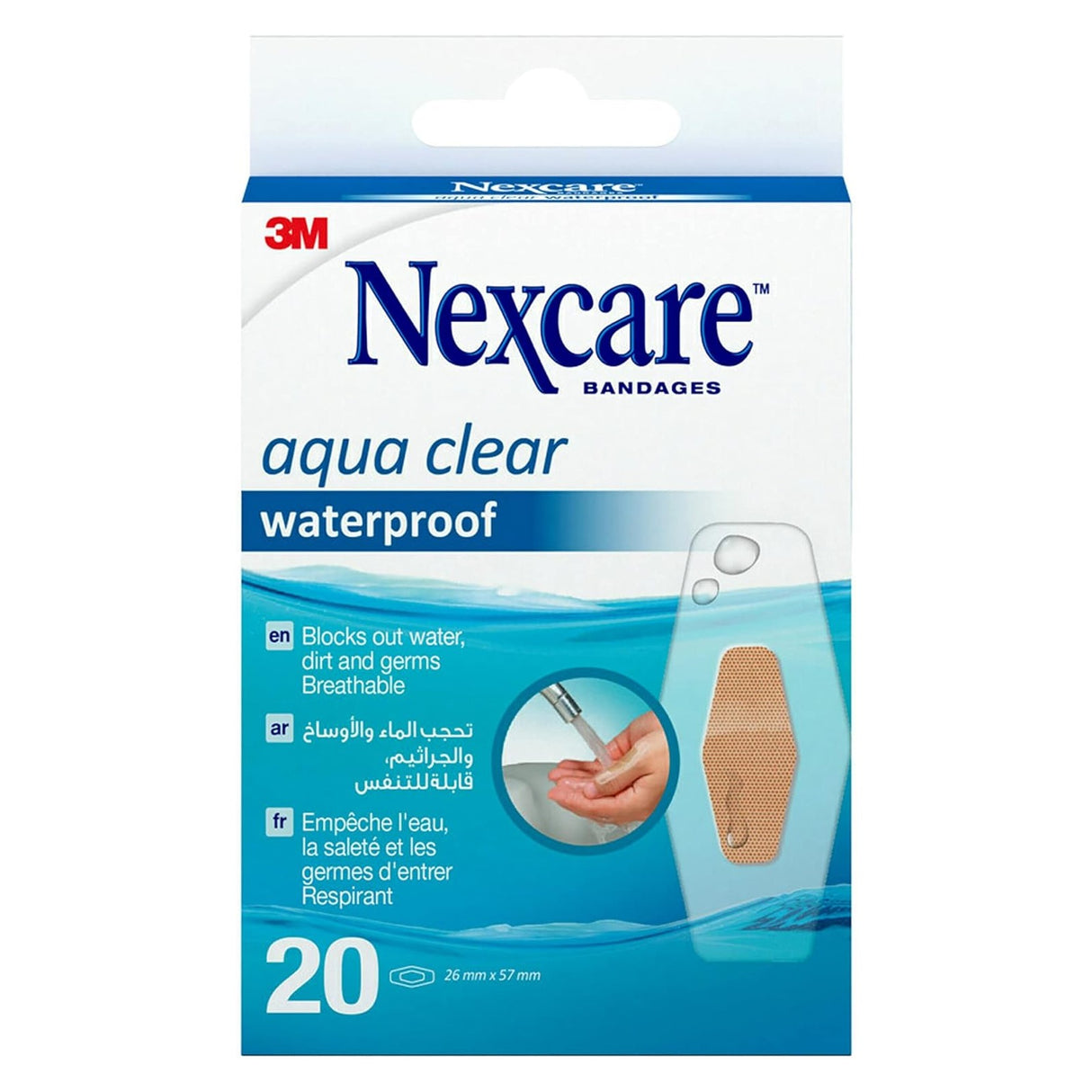Nexcare™ 586-20D Absolute Waterproof Bandages, 26x57mm, 20/box