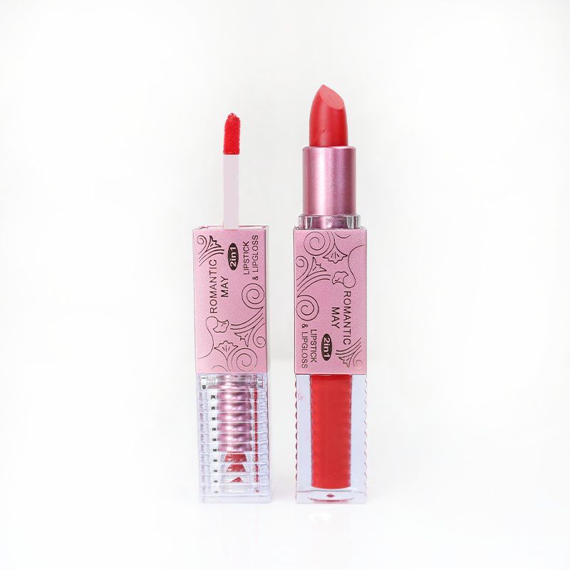 Romantic May Lip Gloss 2 In 1 Lipstick - Raspberry Pink (1)