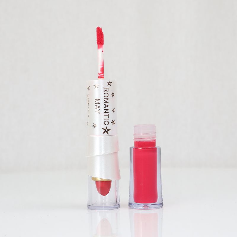 Romantic May 2 In 1 Lipstick And Lip Gloss Vitamin E Long Lasting - Mahogany Red (10)