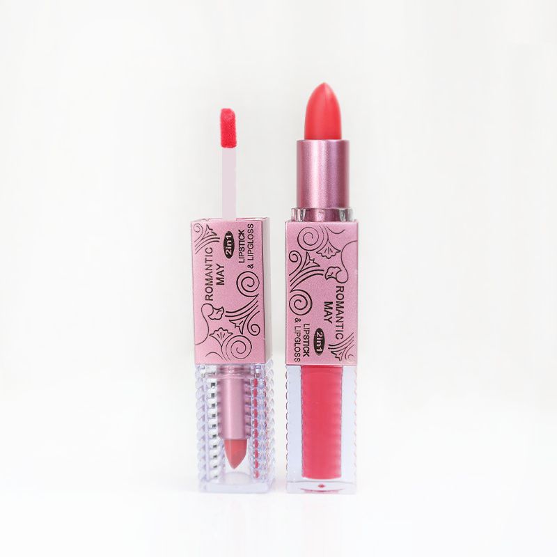 Romantic May Lip Gloss 2 In 1 Lipstick - Candy Pink (10)