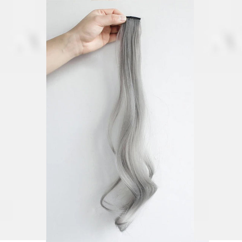 Dazzling Highlights: Long Curly Hairpiece for Women - 5 Vibrant Colors, Hanging Ear Design