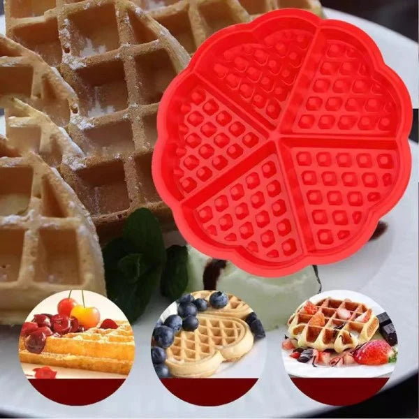 Heart Shaped Waffle Silicone Backing Mold - Red - Shop N Save