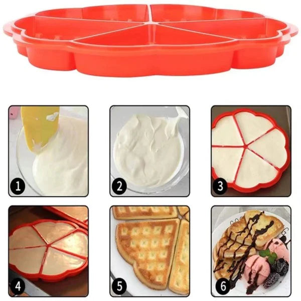 Heart Shaped Waffle Silicone Backing Mold - Red - Shop N Save