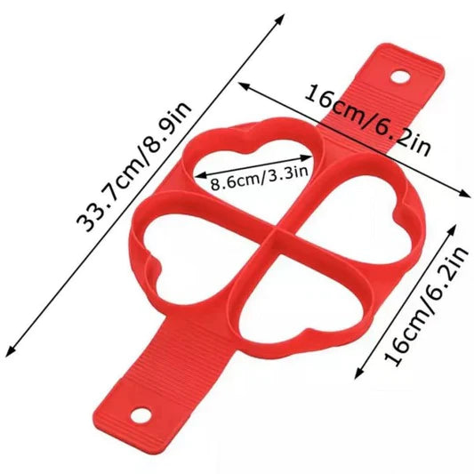 Heart Shape Silicone Backing Pancake Cooking Mold - Red - Shop N Save