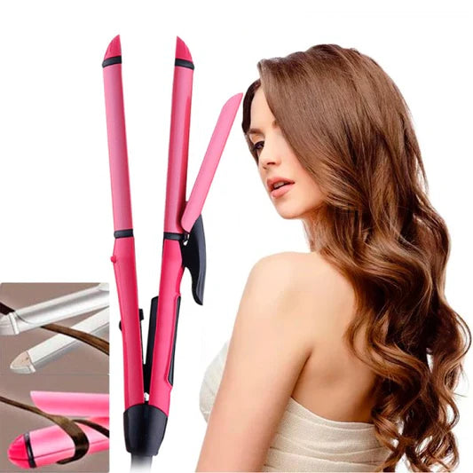 Beauty 2 In 1 Quick Hair Straightener And Curler Set - Pink - Shop N Save