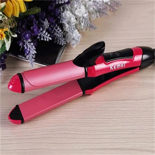 Beauty 2 In 1 Quick Hair Straightener And Curler Set - Pink - Shop N Save