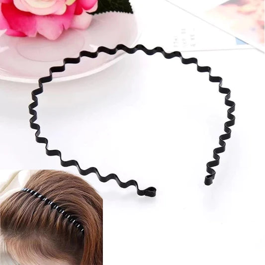 Solid Color Universal Wavy Steel Wire Hair Headband