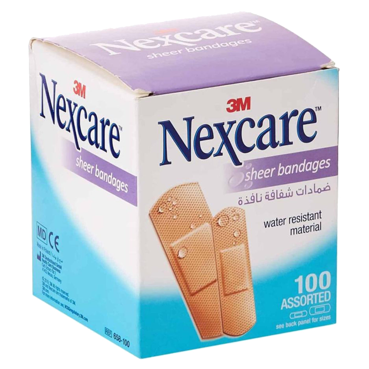 656-100 Nexcare Sheer Bandages, 72x25mm, 100/Box