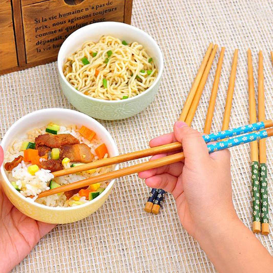Natural Wooden Bamboo Hand Made Chopsticks - Light Brown - Shop N Save