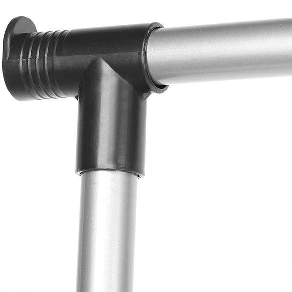 Portable Telescopic Single Pole Clothes Hanger Rack with Wheels Silver Stainless Steel Floor Installation Foldable - Shop N Save