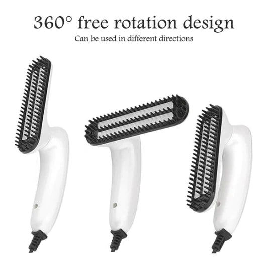 Foldable Beard Straight Hair Electric Mini Comb - White - Shop N Save
