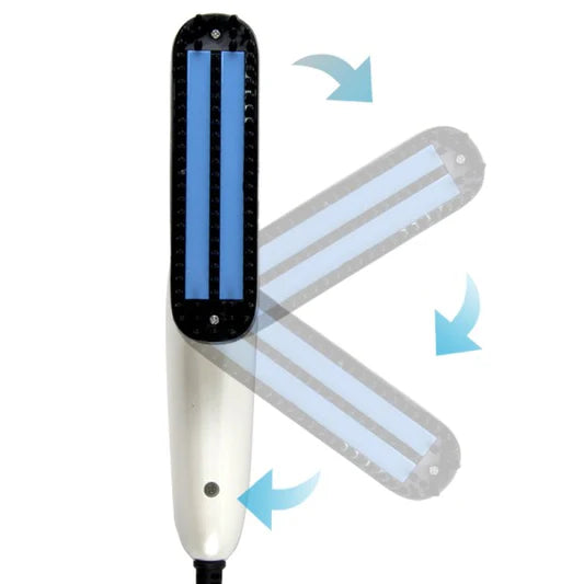 Foldable Beard Straight Hair Electric Mini Comb - White - Shop N Save