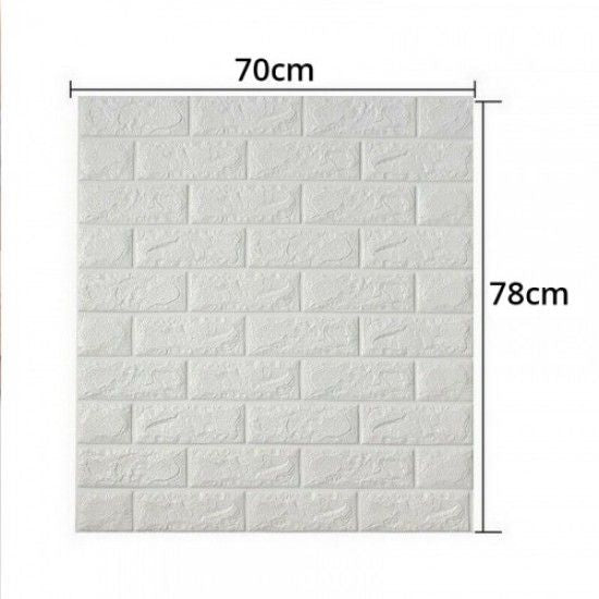 3D Wall Wallpaper Self-Adhesive 70 x 78 CM - White