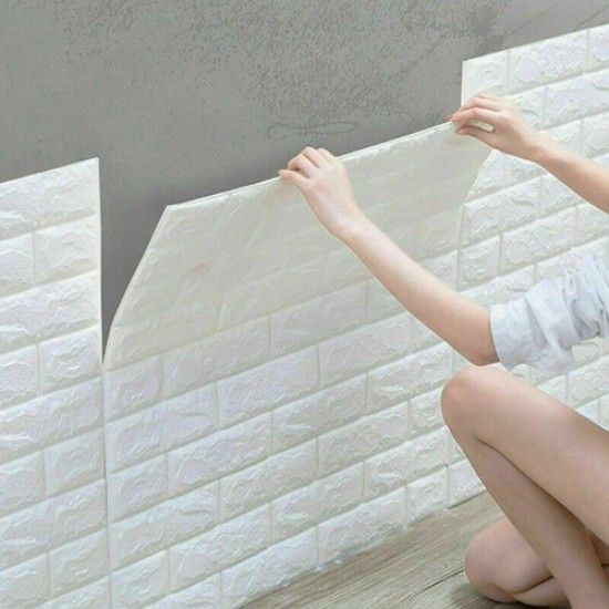 3D Wall Wallpaper Self-Adhesive 70 x 78 CM - White