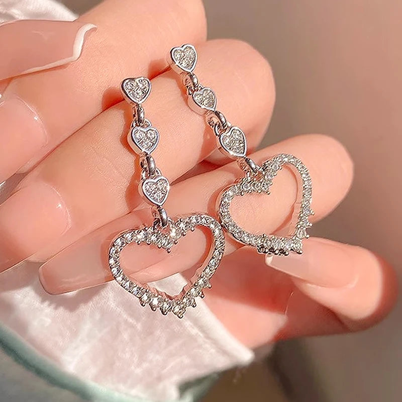 Korean Love Tassel Earrings: Silvery Fashion for Party Gift - Shop N Save