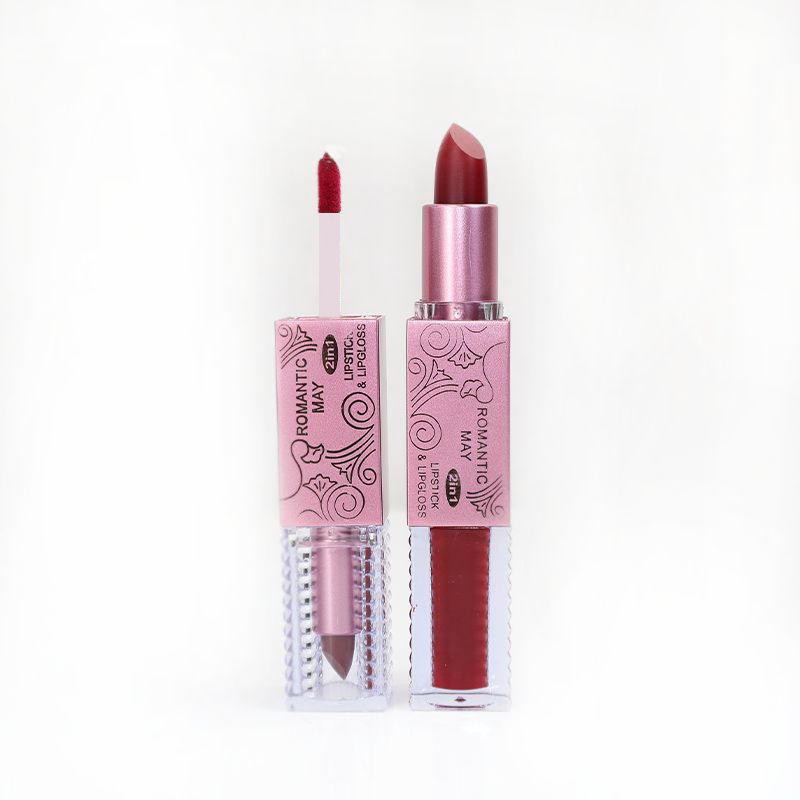 Romantic May Lip Gloss 2 In 1 Lipstick - Classic Maroon (11)
