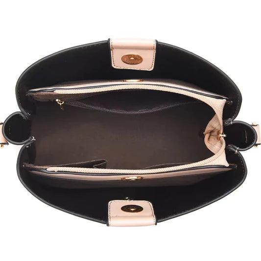 Wide Strap Fashion Letter One Shoulder Bucket Bag - Black - Shop N Save