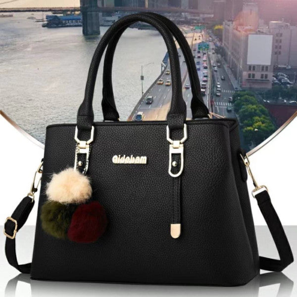 Black Chic Trendy Ladies Synthetic Leather Zipper Handbag for a Simple Yet Stylish Fashion Statement - Shop N Save