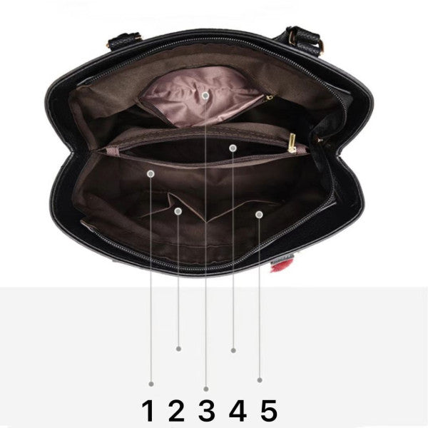 Black Chic Trendy Ladies Synthetic Leather Zipper Handbag for a Simple Yet Stylish Fashion Statement - Shop N Save