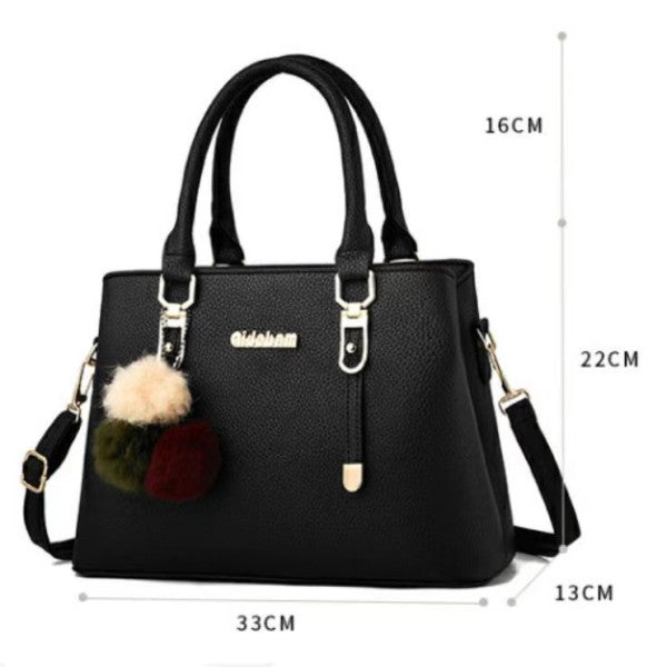 Black Chic Trendy Ladies Synthetic Leather Zipper Handbag for a Simple Yet Stylish Fashion Statement - Shop N Save