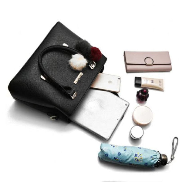 Black Chic Trendy Ladies Synthetic Leather Zipper Handbag for a Simple Yet Stylish Fashion Statement - Shop N Save