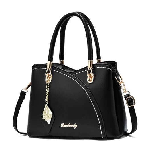 Hight Quality Women Fashion Patchwork Handbag - Black