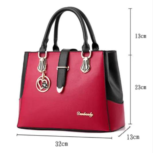Women Elegant Fashion Wide Capacity Handbag - Wine Red - Shop N Save