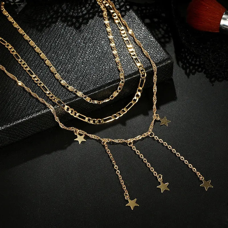 Gold Falling Star Pendant: Exquisite Festival Jewelry & Cascading Stars - Shop N Save