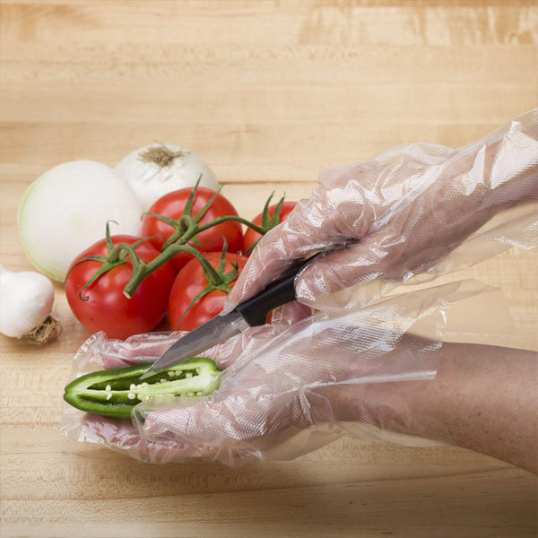 100 Clear Disposable Cooking Cleaning Gloves Transparent Plastic for Maximum Convenience - Shop N Save