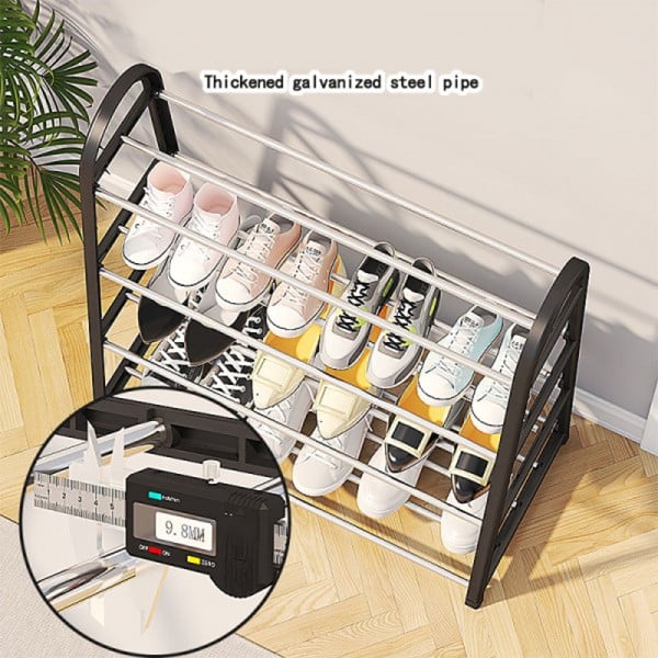 Compact 5 Shelf Shoe Organizer Ideal for School Office and Home! Easy-to-Install Plastic Rack Saves Space and Offers Versatile Storage - Shop N Save