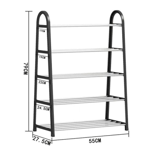Five Tiers Easy Assemble Shoe Organizer Rack - Light Pink - Shop N Save