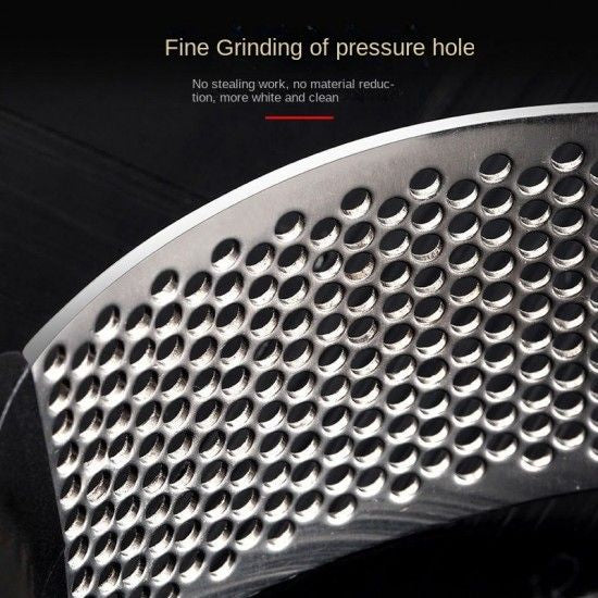 Garlic Presses 3 in 1 Manual Stainless Steel Ginger Chopper with Ergonomic Handle Black