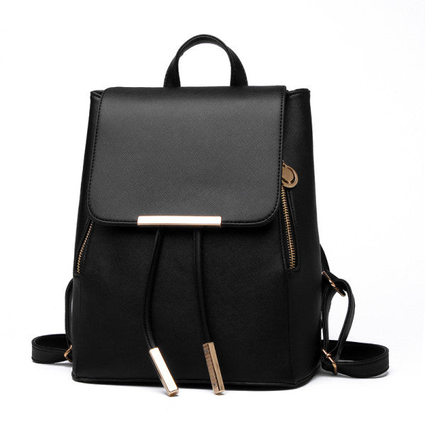 High-End Black PU Leather Backpack with Magnetic Closure Luxurious Durable and Perfect for Stylish Women On-The-Go! - Shop N Save