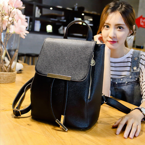 High-End Black PU Leather Backpack with Magnetic Closure Luxurious Durable and Perfect for Stylish Women On-The-Go! - Shop N Save