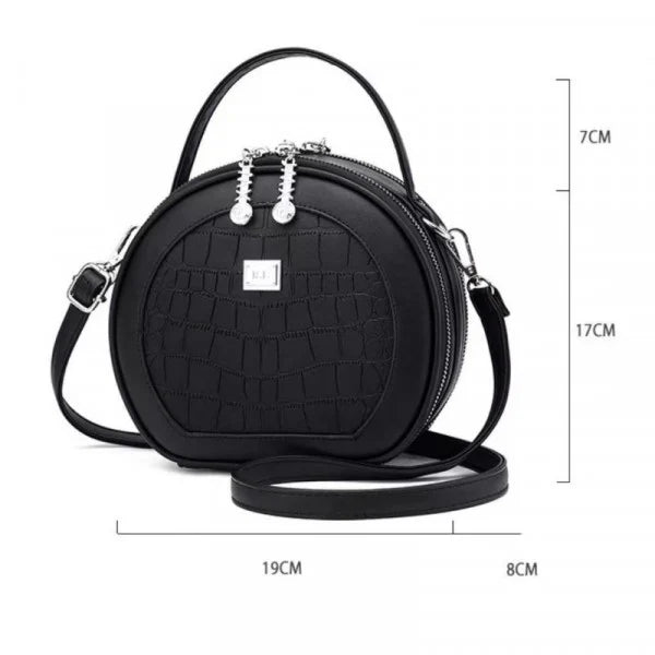 Cute Red Croc Pattern Vintage Handbag High-Quality Messenger Bag for Women with Adjustable Handle Synthetic Leather Exterior & Strap - Shop N Save
